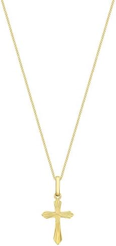 Women’s 9ct Yellow Gold Design Cross Pendant Necklace of 45.72cm