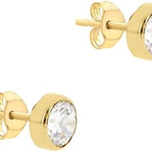 9 ct Yellow Gold Round Cubic Zirconia Polished Stud Earrings