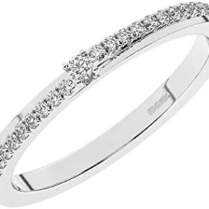 2 MM Fishtail Set Round Brilliant Cut Diamonds Half Eternity Ring in Platinum