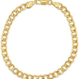 9 ct Yellow Gold Hollow 5 mm Curb Chain Bracelet
