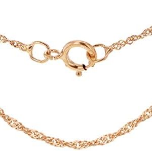 Women's 9 ct Gold 0.9 mm Diamond Cut Twist Curb Chain Necklace