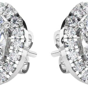 IGI Certified, D/VS1, 2.20 Carat,Solitaire Lab-Grown Oval & Round Cut Diamond Studs Earring For Women in 950 Platinum