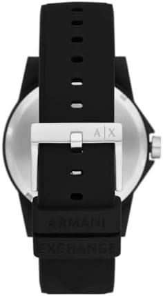 Armani Exchange Watch for Men, Three Hand Movement, 44 mm Black Nylon Case with a Rubber Strap, AX2520