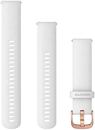 Garmin Quick Release Bands (20 mm) – White Silicone Band with Rose Gold Hardware