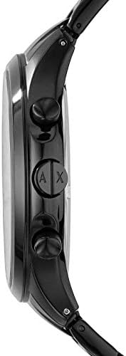 Armani Exchange Watch for Men, Chronograph Movement, 46 mm Black Stainless Steel Case with a Stainless Steel Strap, AX2164