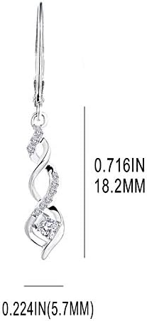 JO WISDOM Women Earrings,925 Sterling Silver Infinity Leverback Dangle & Drop Earrings with AAA Cubic Zirconia