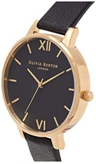 Olivia Burton Analogue Quartz Watch for Women with Black Leather Strap – OB15BD55