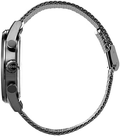 BOSS Chronograph Quartz Watch for Men with Grey Stainless Steel Mesh Bracelet – 1513674