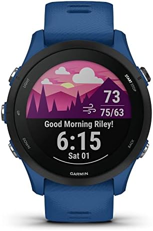Garmin Forerunner 255 Easy to Use Lightweight GPS Running Smartwatch, Advanced Training and Recovery Insights,Safety and Tracking Features included, Up to 14 days Battery Life, Tidal Blue