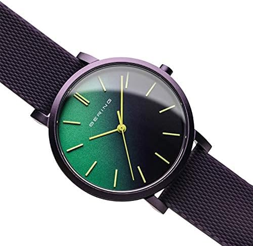 BERING Unisex Analog Quartz True Aurora Collection Watch with Silicone Strap & Sapphire Crystal