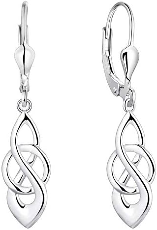 JO WISDOM Women Knot Earrings,925 Sterling Silver Celtic Knot Drop & Dangle Earrings