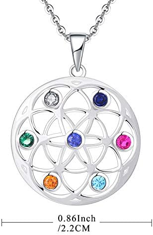JO WISDOM Seed of Life Necklace,925 Sterling Silver Celtic Pendant Necklace with AAA Cubic Zirconia