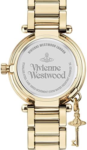 Vivienne Westwood Women’s Kensington II Quartz Watch with Gold Dial Analogue Display and Gold Stainless Steel Bracelet VV006KGD