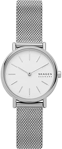 Skagen Watch for Women Signatur Lille, Two Hand Movement, 30 mm Silver Stainless Steel Case with a Stainless Steel Mesh Strap, SKW2692
