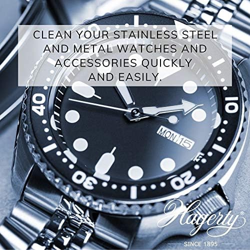 HAGERTY Stainless Steel cleaning cloth 36 x 30 cm I Impregnated 100% cotton watch polishing cloth I Stainless steel care cloth for watches jewellery and accessories stainless steel metal
