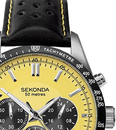 Sekonda Men’s Chronograph Watch, with Various Colour dials in Either a Leather Strap or Stainless Steel Bracelet