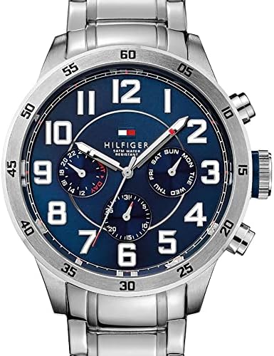 Tommy Hilfiger Analogue Multifunction Quartz Watch for Men with Silver Stainless Steel Bracelet – 1791053