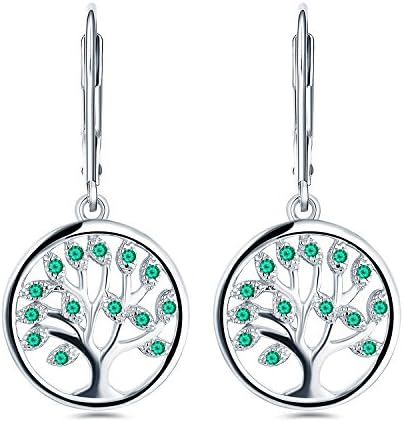 JO WISDOM Women Earrings,925 Sterling Silver Family Tree of Life Drop & Dangle Earrings