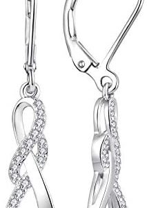 JO WISDOM Women Earrings,925 Sterling Silver Infinity Leverback Dangle & Drop Earrings
