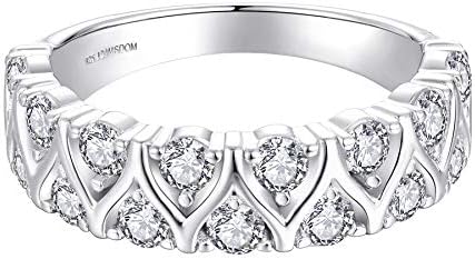 JO WISDOM Women Ring,925 Sterling Silver Engagement Anniversary Promise Ring with 2.5mm 5A Cubic Zirconia,Jewellery for Women