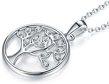 JO WISDOM Tree of Life Necklace,925 Sterling Silver Family Tree Pendant Necklace,Jewellery for Women